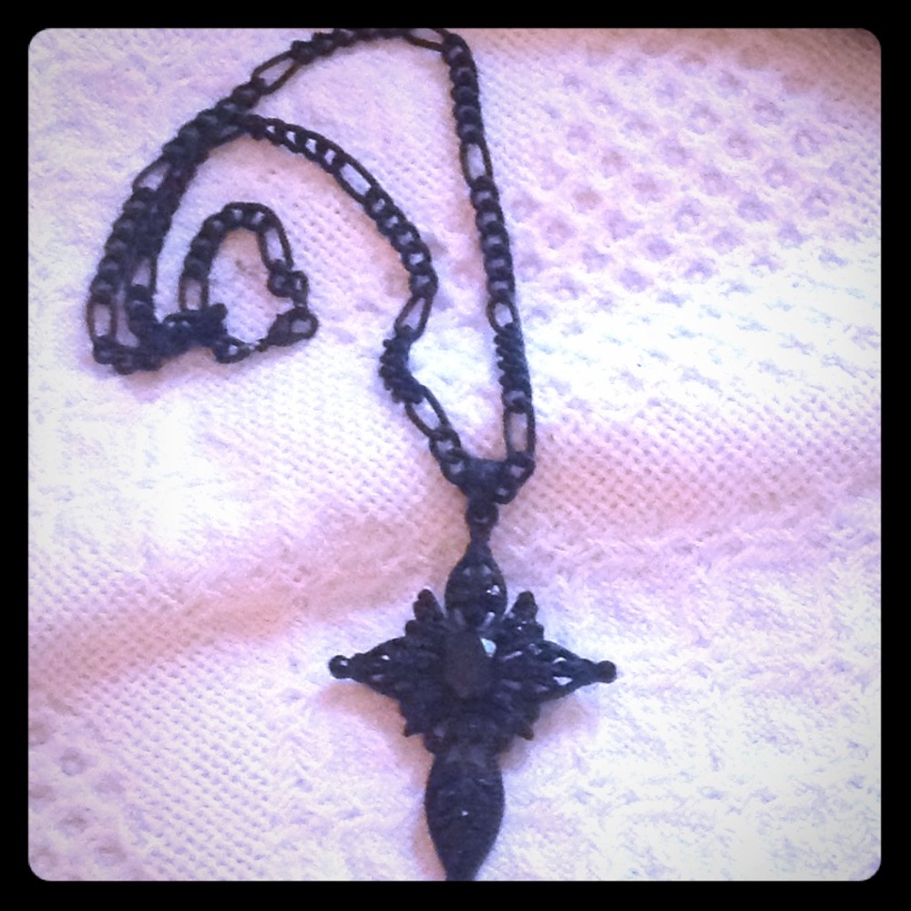 Black cross necklace